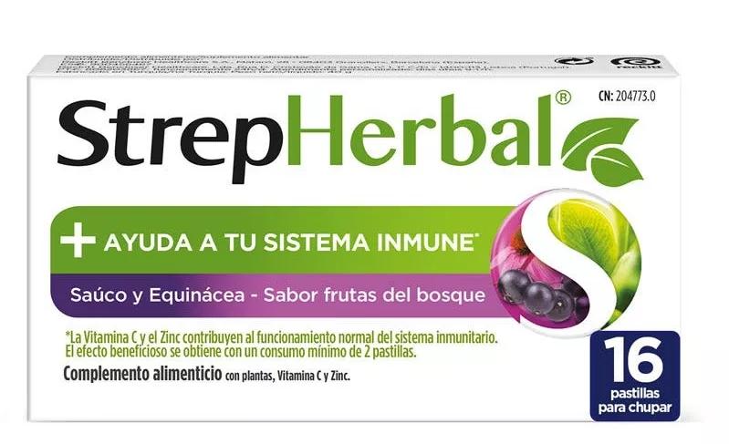 Strepsils StrepHerbal Saúco y Equinácea 16 Pastillas Chupar