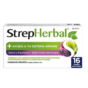 Strepsils StrepHerbal Saúco y Equinácea 16 Pastillas Chupar