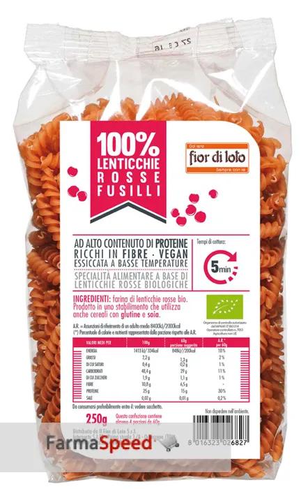 Fior di Loto Fusilli di Lenticchie Rosse Senza Glutine Bio 250 g