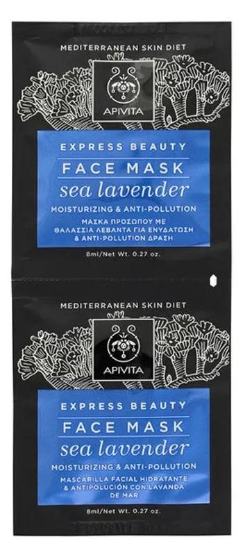Apivita Express Beauty Máscara Hidratante e Antioxidante com Lavanda de Mar 2X8ml