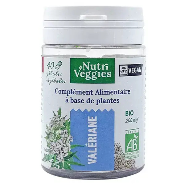 Nutriveggies Complément Alimentaire Valeriane Bio Sommeil 40 gélules