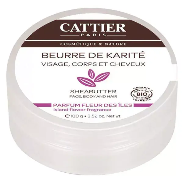 Cattier Beurre de Karité Parfum Fleur des Îles Bio 100g
