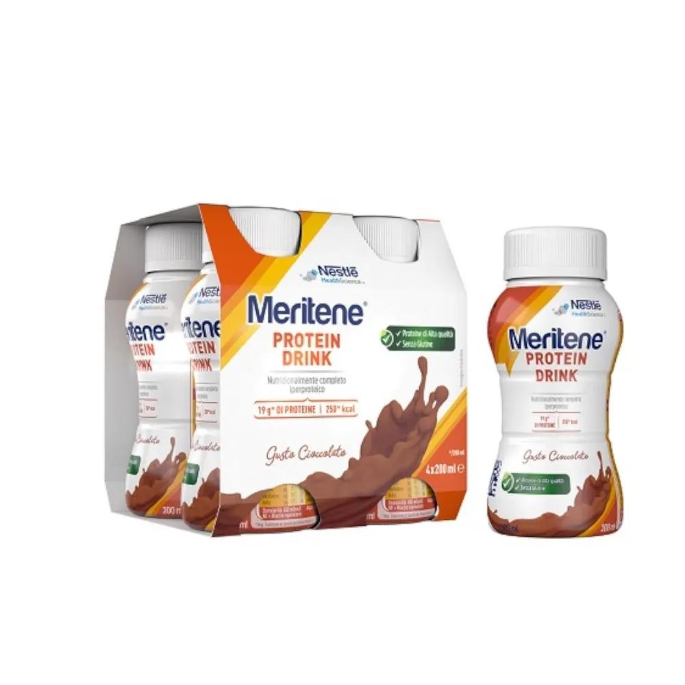 Meritene Forza e Vitalità Drink Cioccolato Bevanda Proteica con Vitamine Minerali 4x200 ml