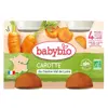 Babybio Légumes Pot Carotte +4m Bio 2 x 130g
