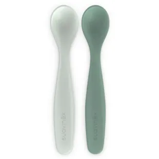 Suavinex Learning Spoons with Long Handle, Green, +6m, 2 pcs