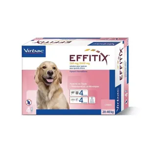 Virbac Effitix Insetticida Cane Taglia Grande da 20 a 40kg Spot On 4 pipette