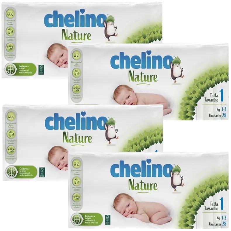 Couches Chelino Nature Taille 1 (1-3 Kg) 4x28 unités