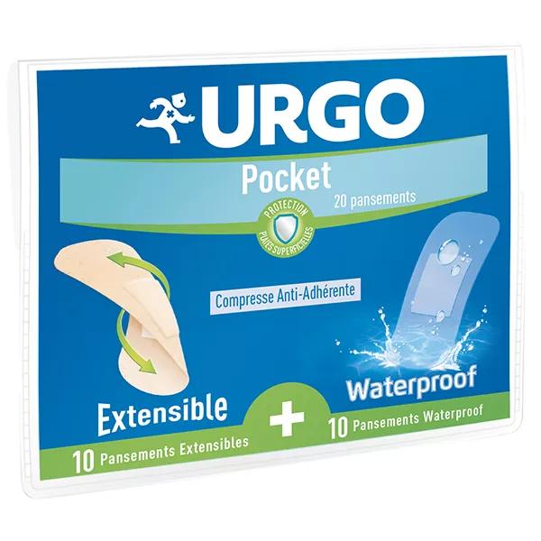 Urgo Apósito de bolsillo para primeros auxilios 10 apósitos elásticos + 10 apósitos impermeables