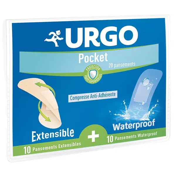 Urgo Premiers Soins Pansement Pocket 10 pansements extensibles + 10 pansements waterproof