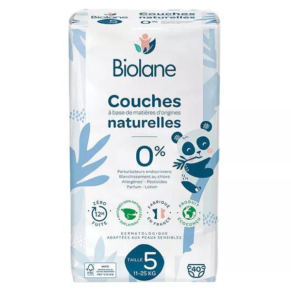 Biolane - Pañales Naturales Talla 5 - 12H - cero fugas - 40 unidades