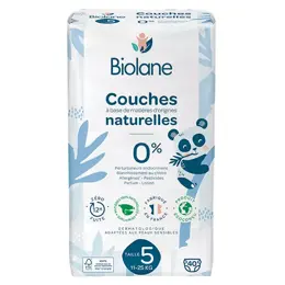 Biolane - Couches Naturelles Taille 5 - 12H -zéro fuite - 40 unités