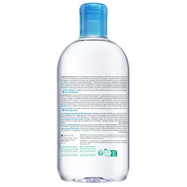 Bioderma Hydrabio H2O Eau Micellaire Hydratante Peaux Déshydratées 500ml