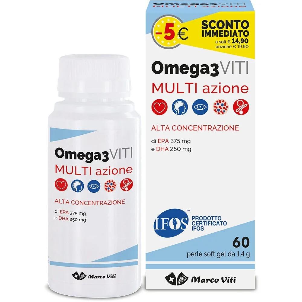 Omega3 Viti Integratore Multi Azione 60 Perle Soft Gel PROMO