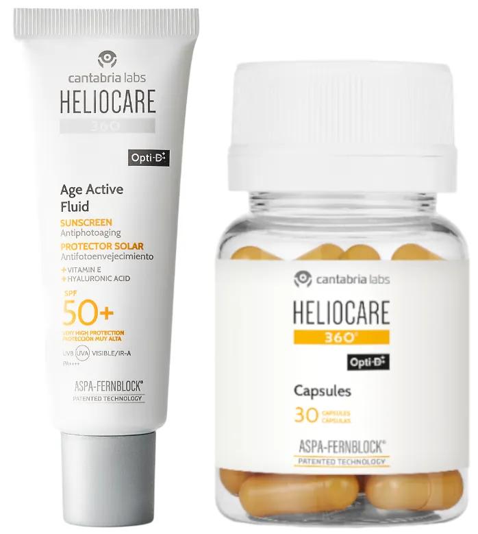 Heliocare 360 Age Active Fluid SPF50 50 ml + Heliocare 360 30 Kapseln