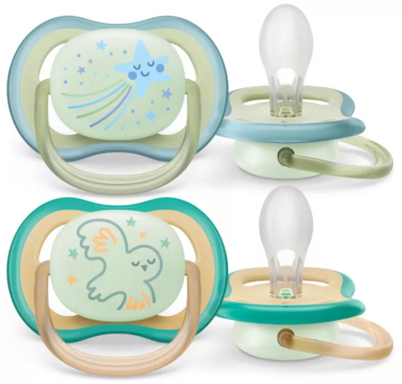 Philips Avent Chupetes Ultra Air Nocturno Niño 0-6m 2 uds