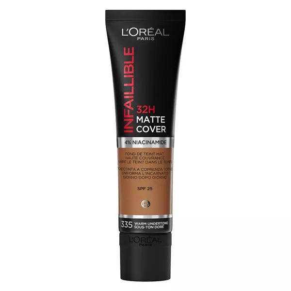 L'Oréal Paris Infaillible 32h Base de Maquillaje Mate N°335 Subtono Dorado 30ml