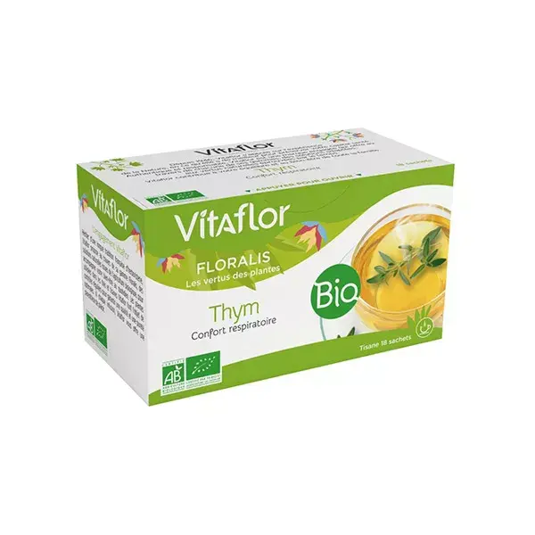 Vitaflor organic tea thyme comfort respiratory 18 sachets