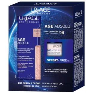 Uriage Age Absolu Collagen Booster Micro-Redensifying Serum 30 ml + Pink Cream 15 ml GIFT
