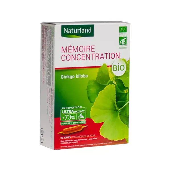 Naturland Memoria y Concentración Bio 20 ampollas