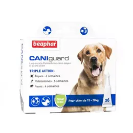 Beaphar Caniguard Line-on Puces Tiques et Phlébotomes Chien (15-30 kg) 4ml x 6 pipettes