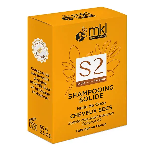 MKL Shampoing Solide Huile de Coco Cheveux Secs 65g