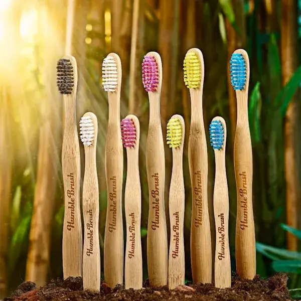 Humble Brush Cepillo de Dientes Vegan de Bambú Adultos Rosa Medio