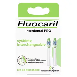 Fluocaril Brosse à Dents PRO Medium Têtes Remplaçables Interdental 2 unités