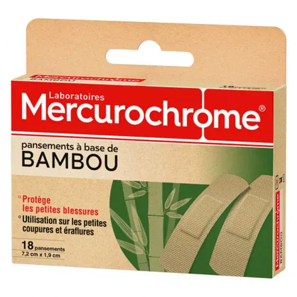Mercurochrome Pansements à Base de Bambou 18 unités