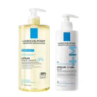 La Roche-Posay Lipikar Routine Pelli Secche Olio Detergente AP+ Anti-Irritazione 750ml & Balsamo AP+M Tripla Riparazione 400ml