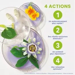 Santarome Phyto - Somnifor 4 Actions - Mélatonine 1,9mg + Plantes - 30 comprimés