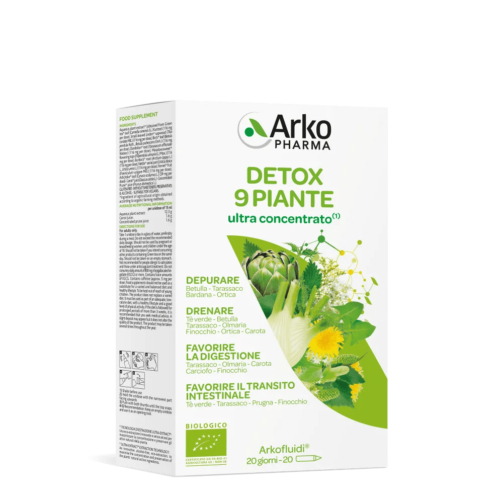 Arkofluidi Detox Bio Integratore Depurativo e Drenante 20 Flaconcini