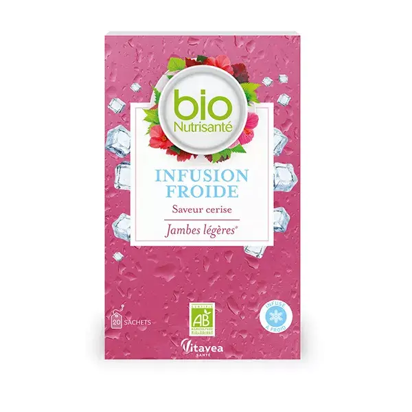 Vitavea BioNutrisanté Infusion Froide Jambes Légères Cerise 20 sachets