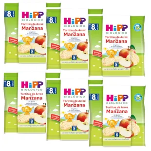 HiPP Tortitas de Arroz con Manzana BIO +8m 6x30 gr