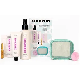 Xhekpon Mint Essentials Collagen Toiletry Bag with 4 Products
