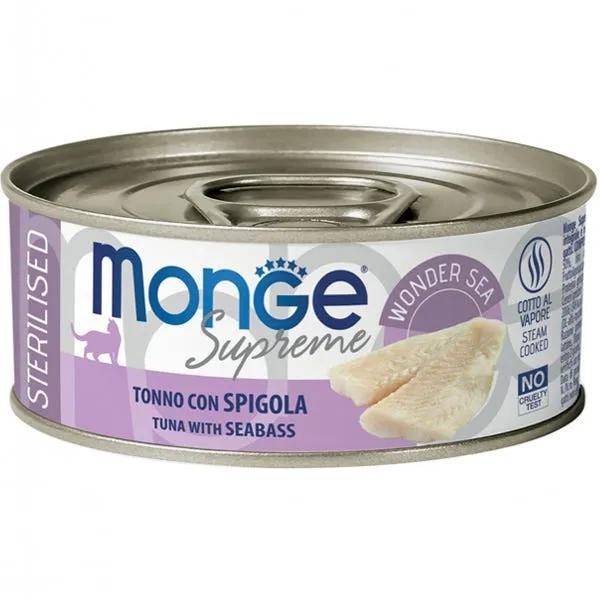 Monge Supreme Tonno Spigola Cibo Umido Gatti Adulti Sterilizzati 80G