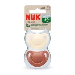 Nuk 2 Sucettes Nuk For Nature Silicone 18-36m Crème