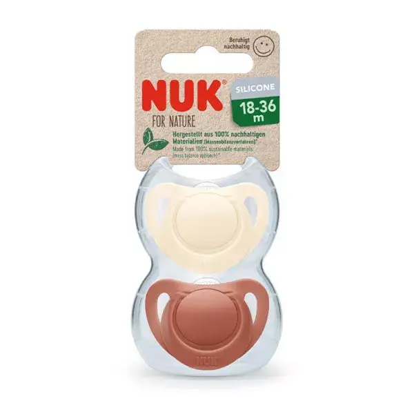 Nuk 2 Sucettes Nuk For Nature Silicone 18-36m Crème