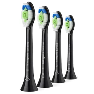 Philips Sonicare HX6064/88 Optimal White Electric Toothbrush Replacement Parts, Black, 4 units