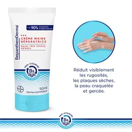 BepanthenDerma Crème Mains Réparatrice Mains Très Sèches et Abimées 50ml