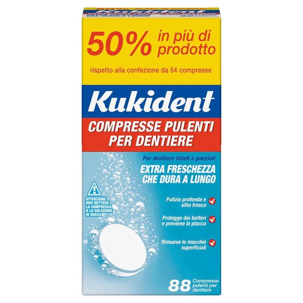 Kukident Cleanser Fresh Compresse Pulenti per Dentiere 88 Compresse Effervescenti