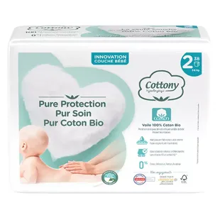 Cottony Pannolini Bébé 100% Cotone T2 3-6kg 38 Unità