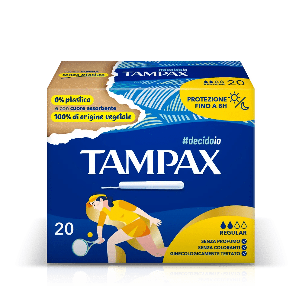 Tampax Blue Box Regular Assorbente Interno Flusso Leggero Medio 20 Pezzi