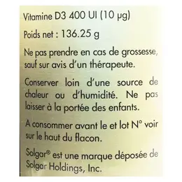 Solgar Vitamine D3 250 softgels