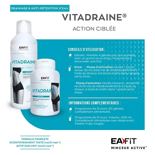 Drenante EAFIT Vitadraine Drink & Anti-ritenzione di acqua 500 ml