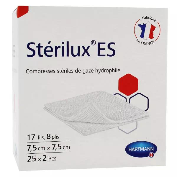 Hartmann Sterilux-ES Compresa de Gasa Hidrófila Estéril 8 Pliegues 17 Hilos 7,5 x 7,5cm - 25 Unidades