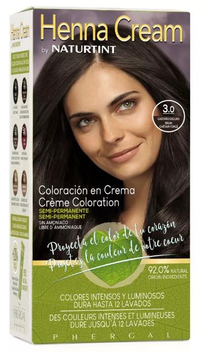 Naturtint Henna Cream Tinta Semipermanente 3.0 - Castanho Escuro 110 ml