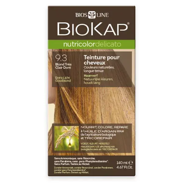 Biokap Nutricolor Delicato Hair Dye 9.3 Blond Très Clair Doré 140ml
