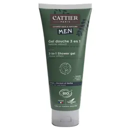 Cattier Men Gel Douche Homme 3 en 1 Cheveux Corps Barbe Bio 200ml