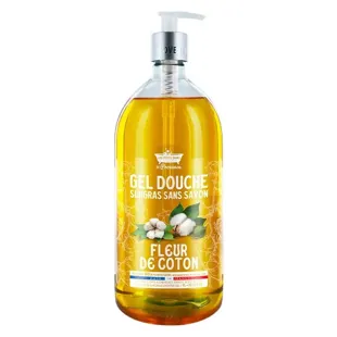 Les Petits Bains de Provance Gel Doccia Ultra Ricco senza Sapone Fiore di Cotone 1L