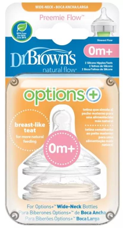 Dr. Brown's Options+ Preemie Flow Tetina +0m 2 uds